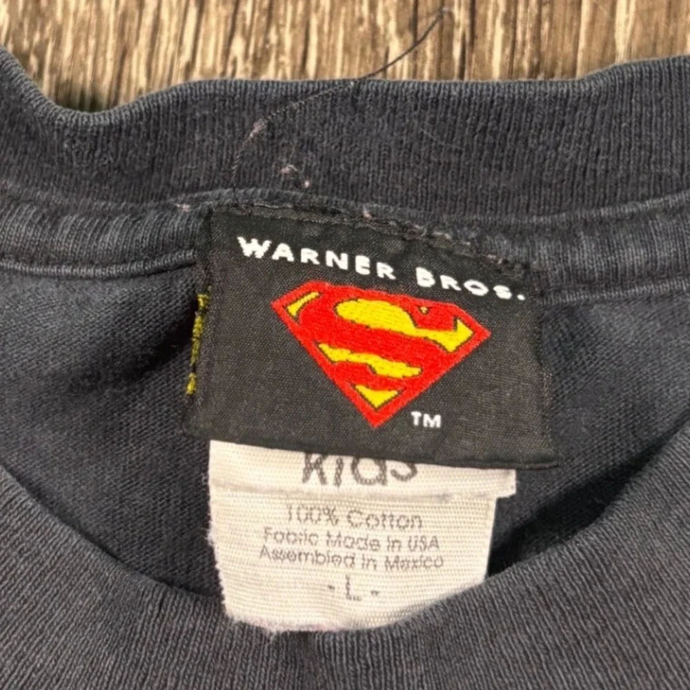 Vintage 00's Superman Kids Shirt DC Comics Warner Bros Youth L